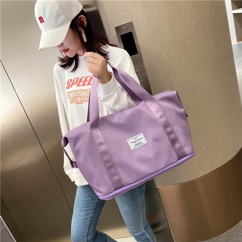 Folding Travel Bag women Shoulder Bags Large Capacity Foldable Women Travel bag ( random colors)
