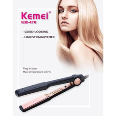 Kemei Km 470 Professional Hair Straightener km 470 Black Titanium Golden Plate with digital temperature control Straightner