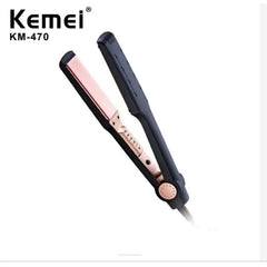 Kemei Km 470 Professional Hair Straightener km 470 Black Titanium Golden Plate with digital temperature control Straightner