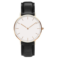 DW Leather Strap Men Wrist Watch Analog Brown Leather