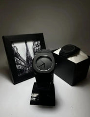 Full Black Aura Quartz Watch  For Men | Full Black Color Watch With Box Pack
