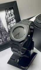Full Black Aura Quartz Watch  For Men | Full Black Color Watch With Box Pack