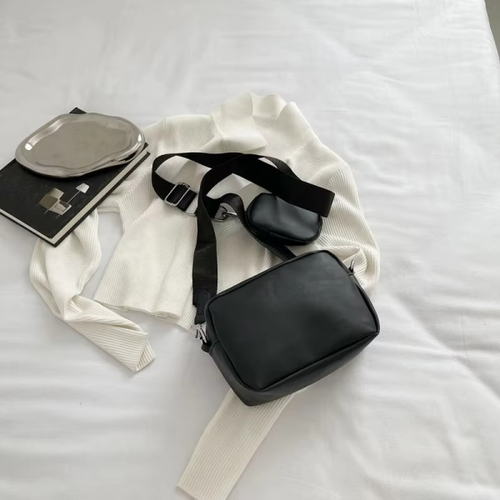 Stylish Girl’s Convertible Crossbody Bag Trending Travel Crossbody Bag – 1 Pc, Black Pu Leather